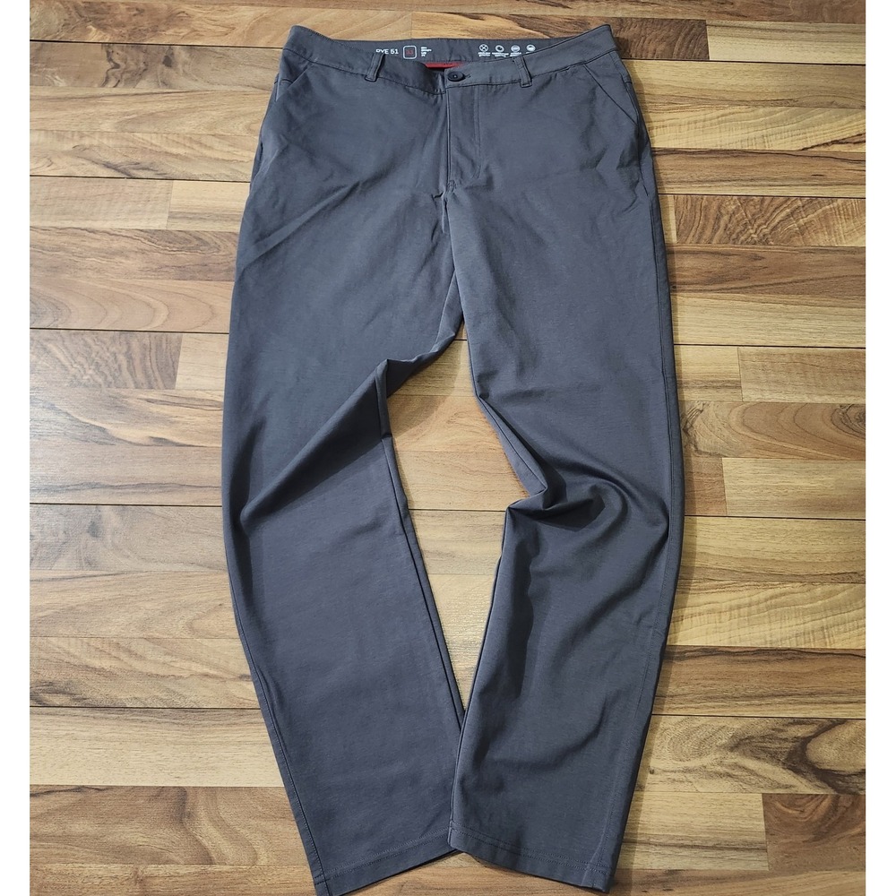 Rye 51 Voyager Chino Pants 33x31 Gray Tech Performance Lightweight 5 Pocket Euc - Picture 7 of 16